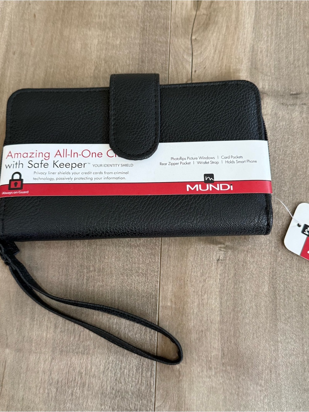 NEW Mundi Zip Around Wallet Black Amazing All In One Clutch Safe Keeper Large